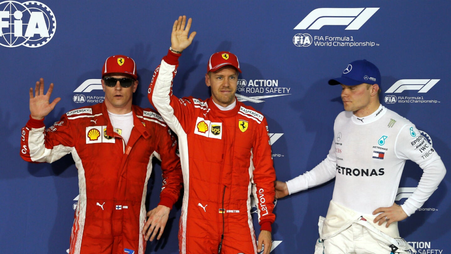 Raikkonen, Vettel y Bottas