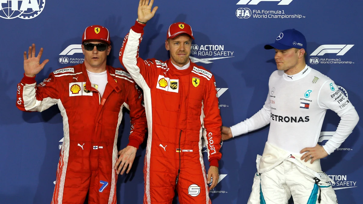 Raikkonen, Vettel y Bottas