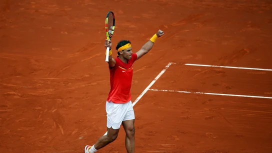 Nadal celebra una victoria Nadal celebra una victoria