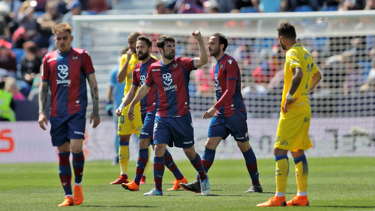 El Levante celebra un gol ante Las Palmas