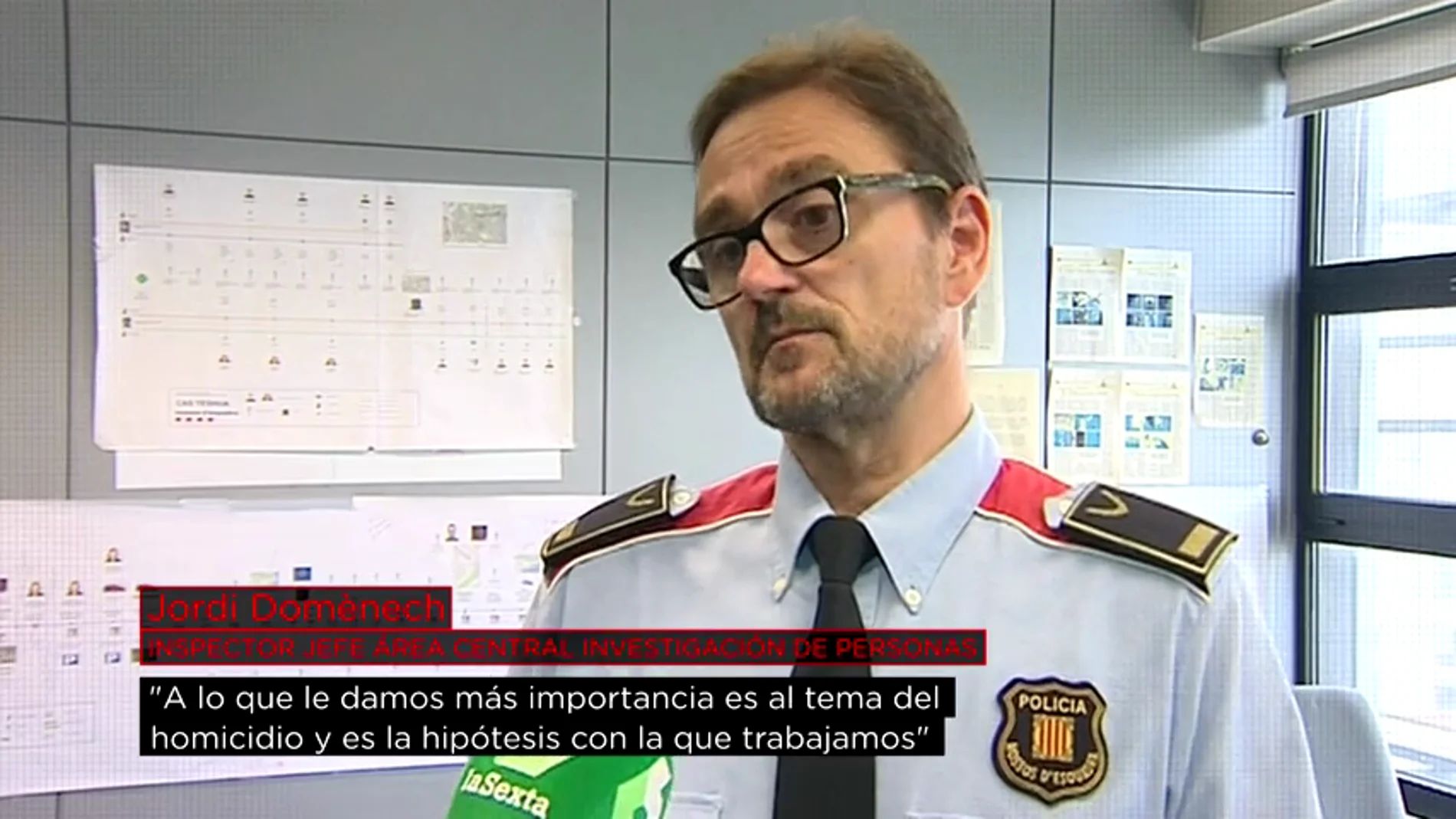 El inspector jefe Jordi Domènech, sobre Caroline del Valle: "El homicidio es la hipótesis con la que trabajamos"