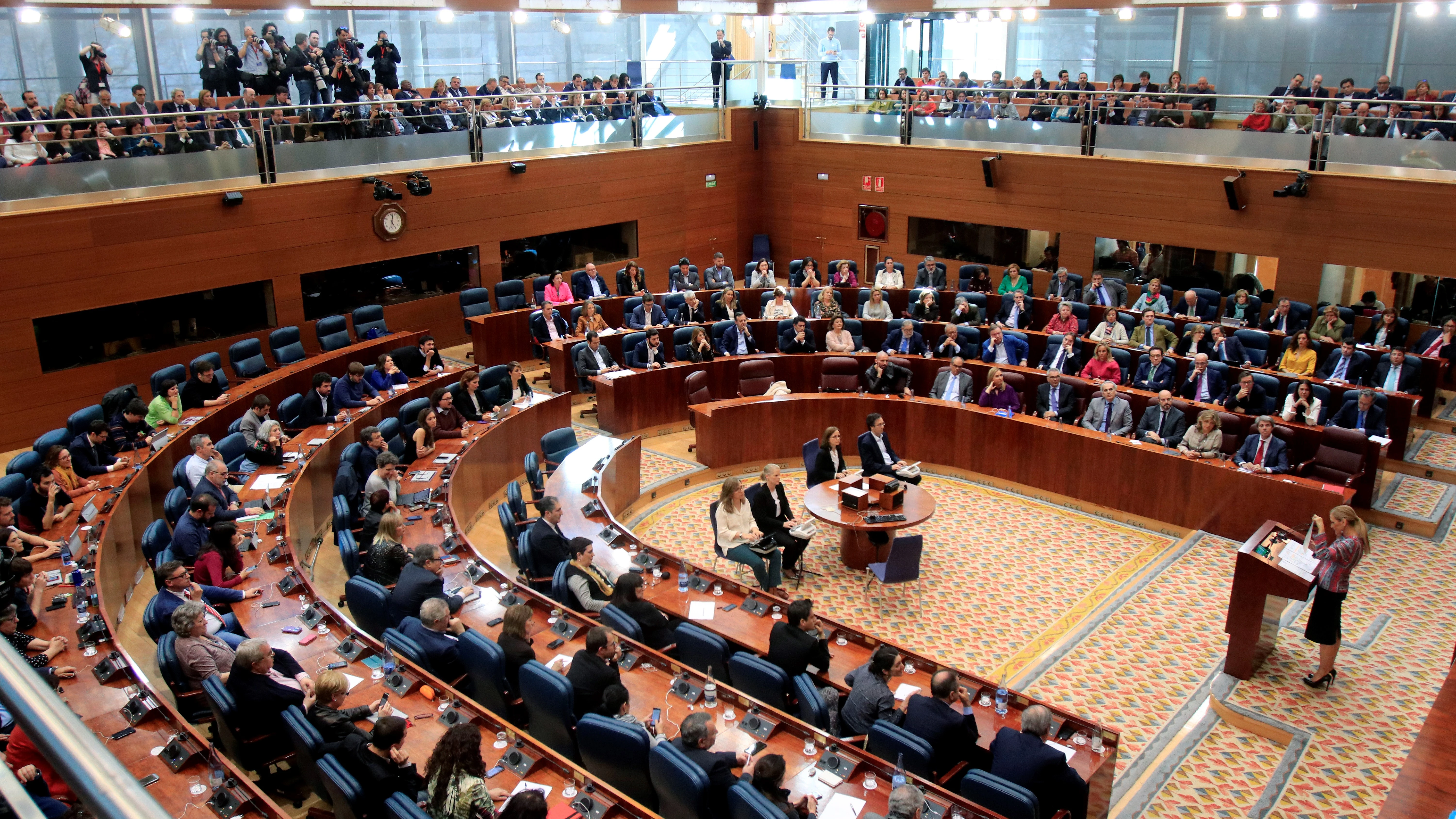 Vista general de un pleno de la Asamblea de Madrid