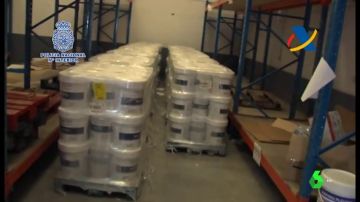 La Policía Nacional interviene en Madrid 370 kilos de marihuana trasportada en botes de pintura por una organización china
