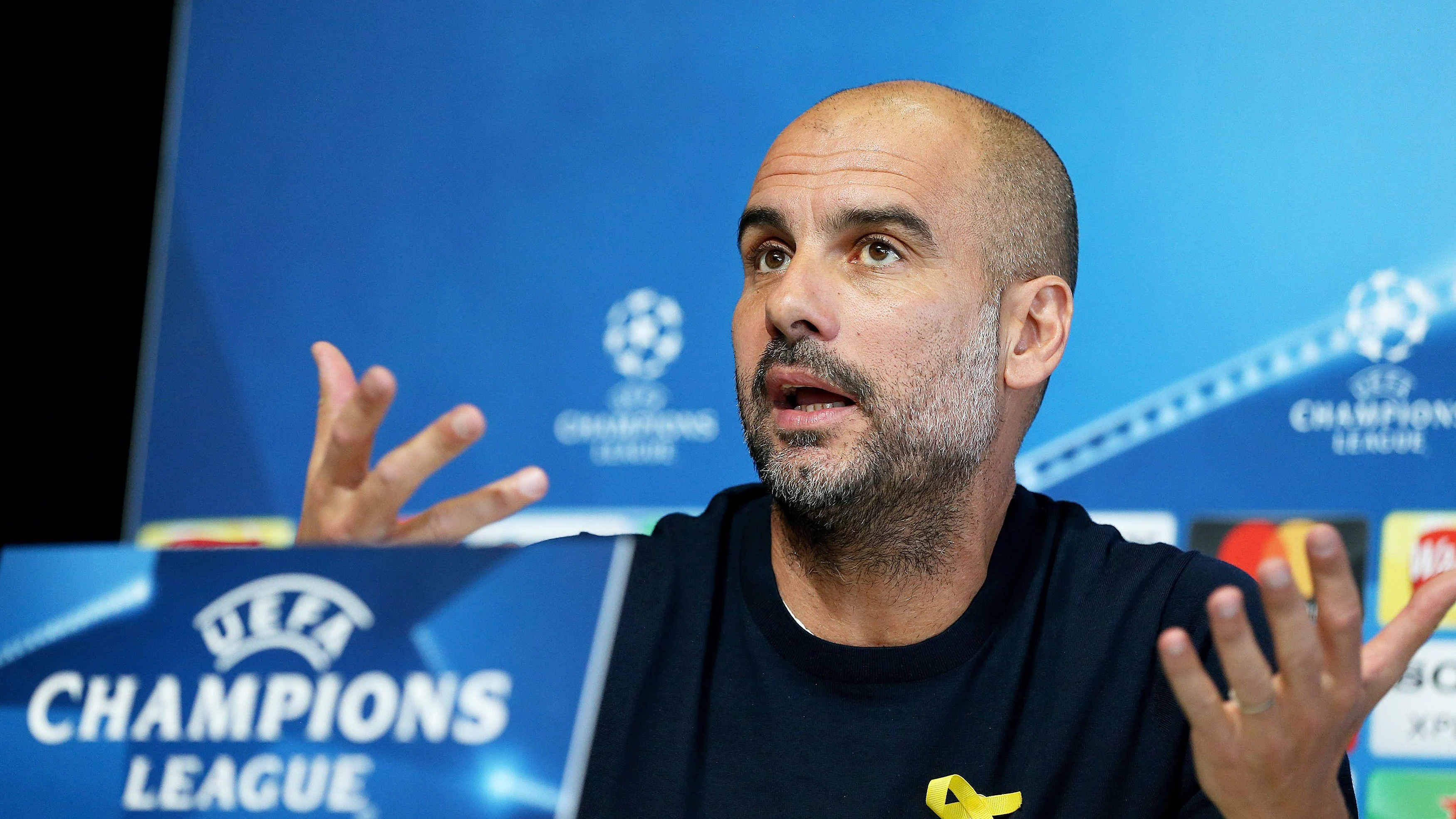 Pep Guardiola, en rueda de prensa antes de medirse al Liverpool