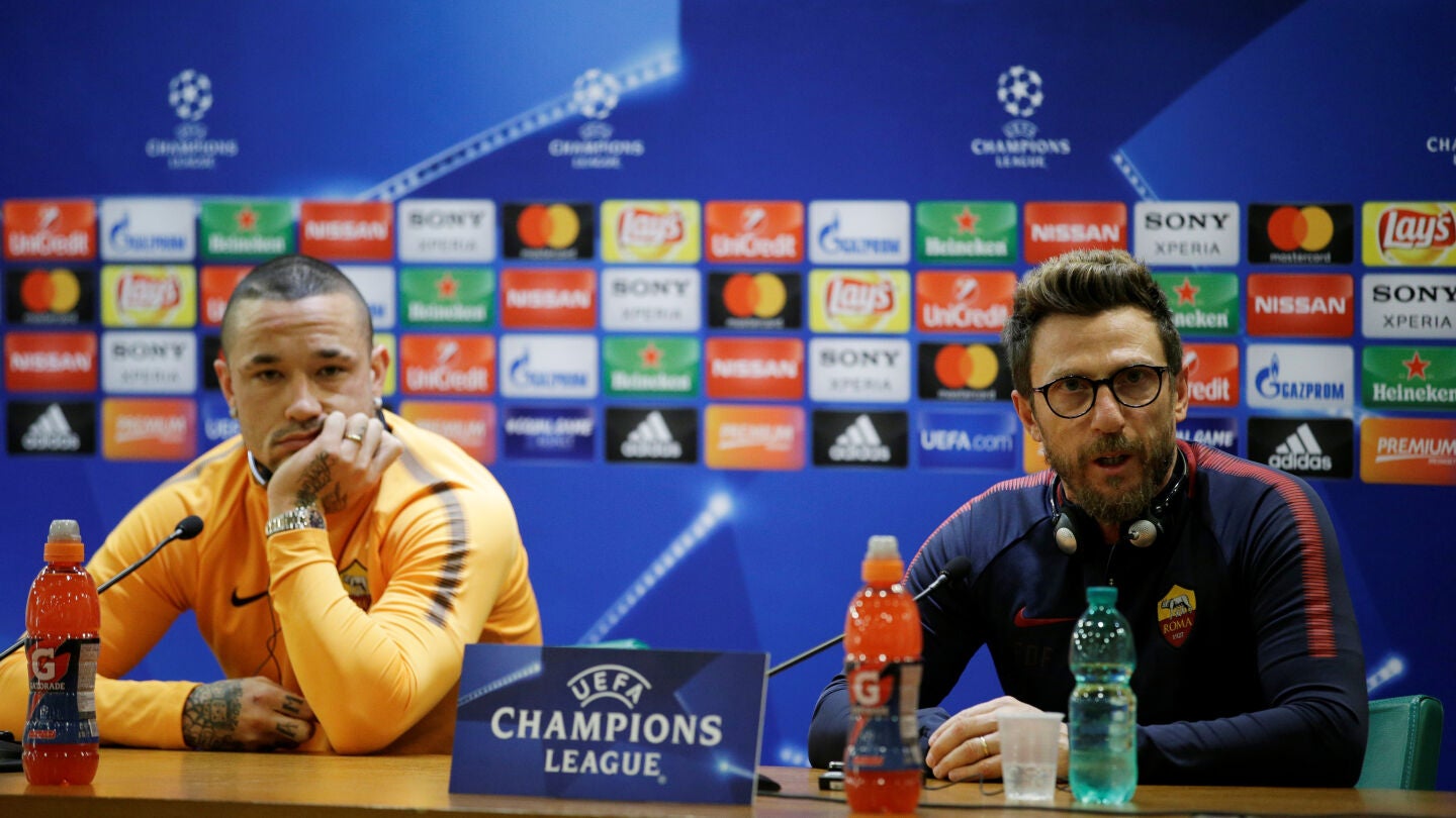 Nainggolan y Di Francesco, en sala de prensa
