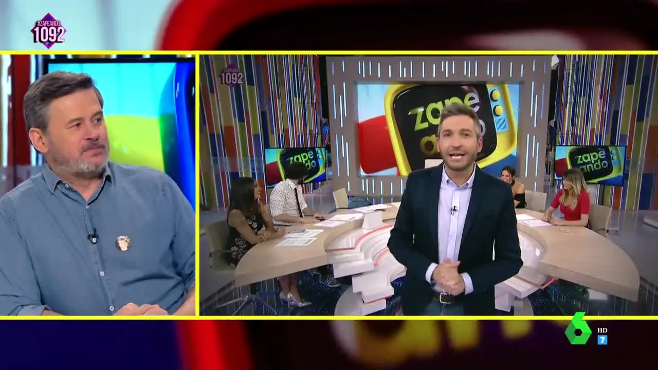 La razón por la que Miki Nadal se "tira al suelo y repta por el plató" de Zapeando con una chapa de Lady Di en la camisa