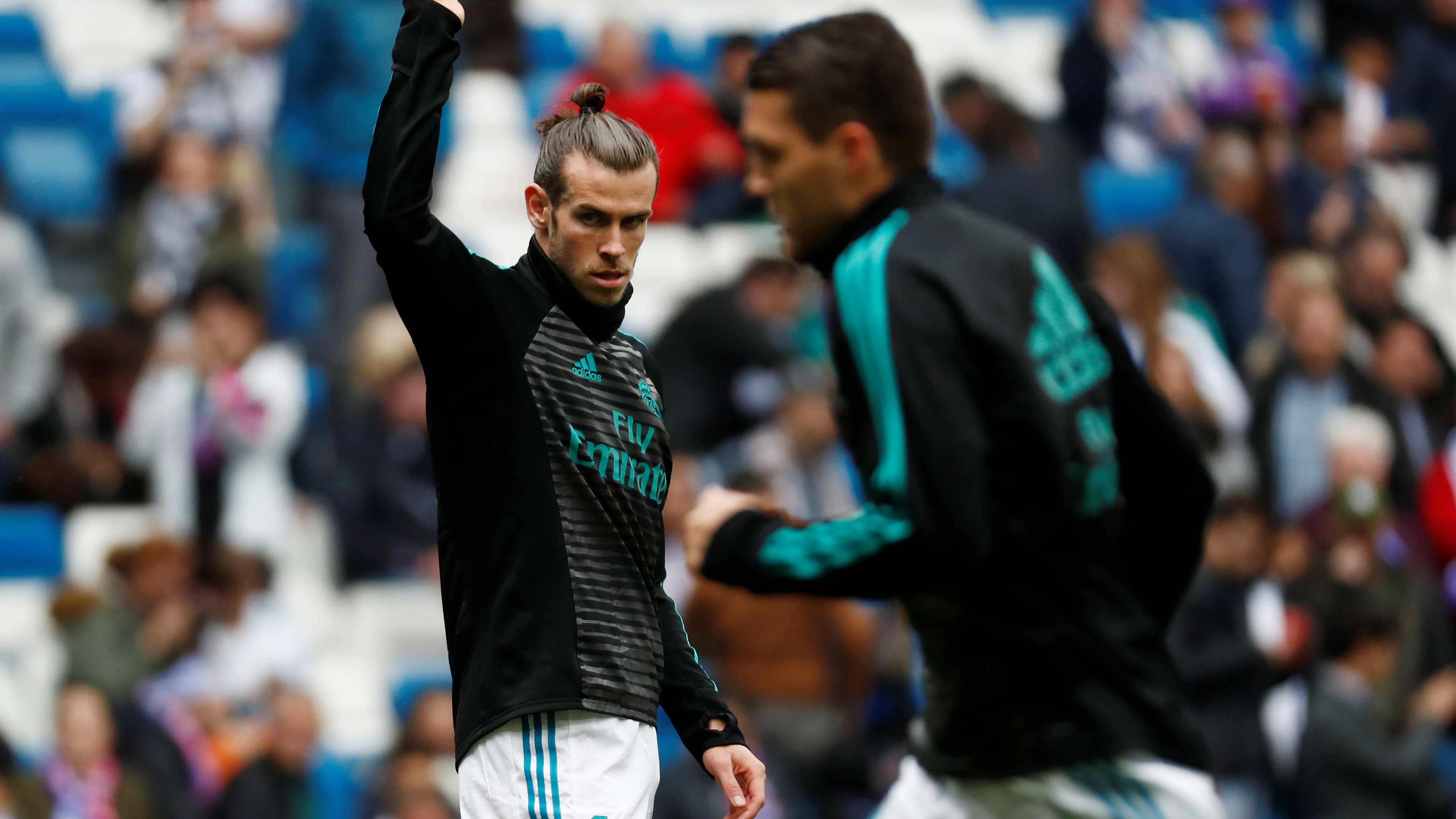 Bale, durante un calentamiento