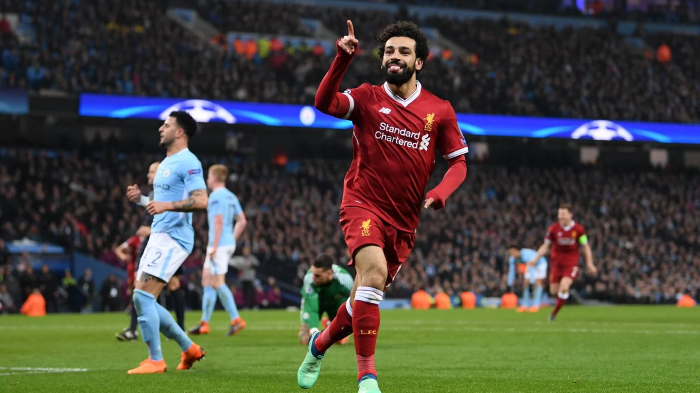 Salah celebra su gol al City Salah celebra su gol al City
