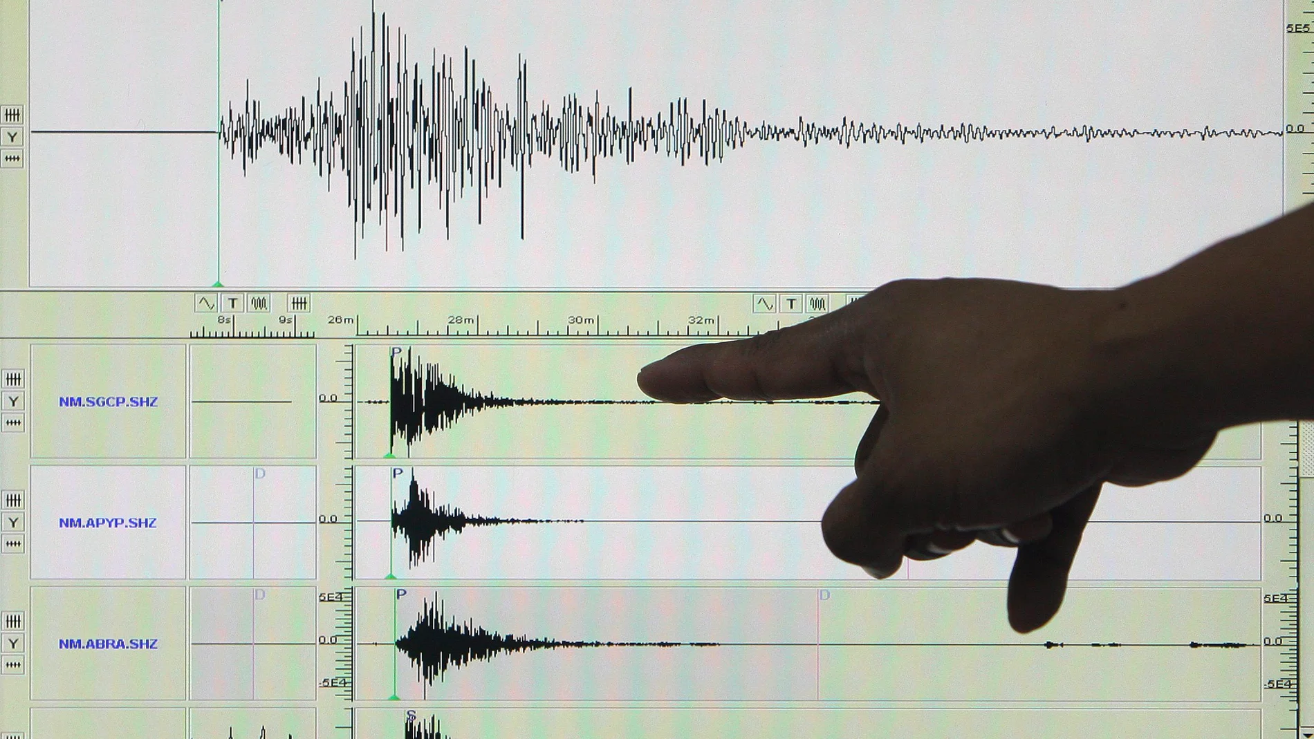Imagen de archivo de un sismógrafo en el que aparece registrado un terremoto