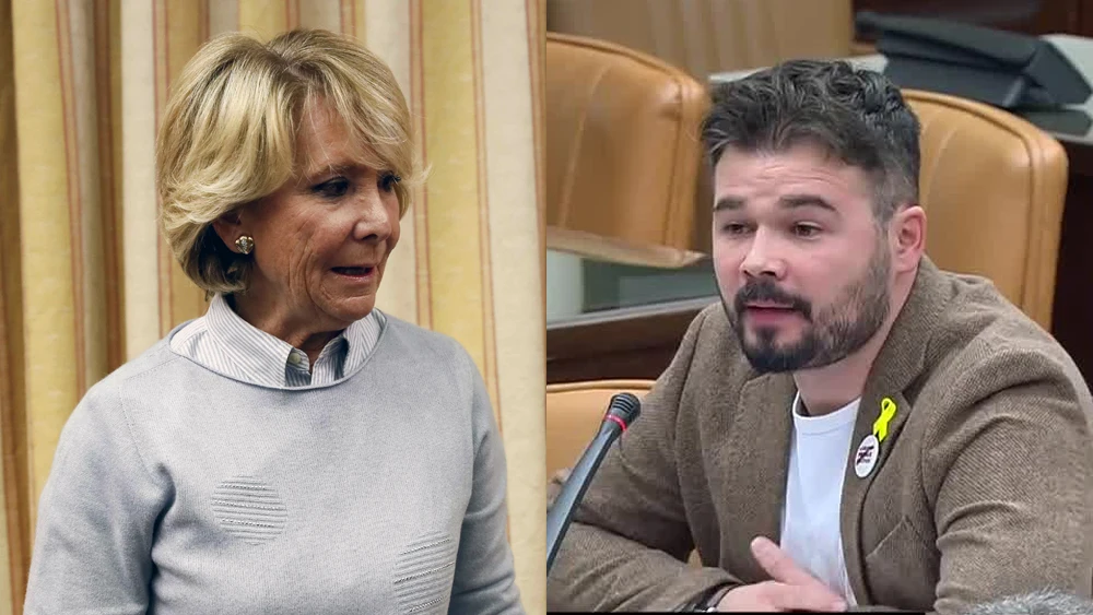 Esperanza Aguirre y Gabriel Rufián en el Congreso Esperanza Aguirre y Gabriel Rufián en el Congreso