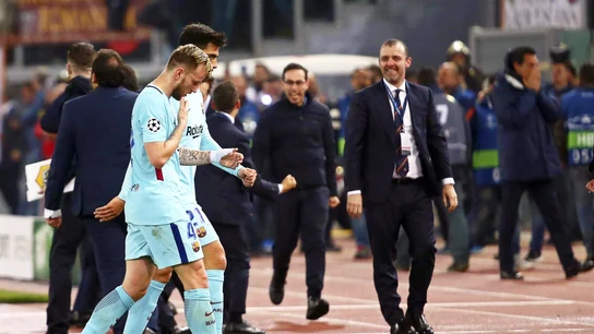 Ivan Rakitic abandona el césped del Olímpico Ivan Rakitic abandona el césped del Olímpico