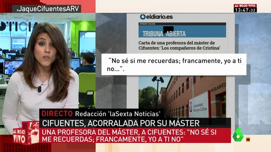 Carta a Cristina Cifuentes por una profesora de su máster Carta a Cristina Cifuentes por una profesora de su máster