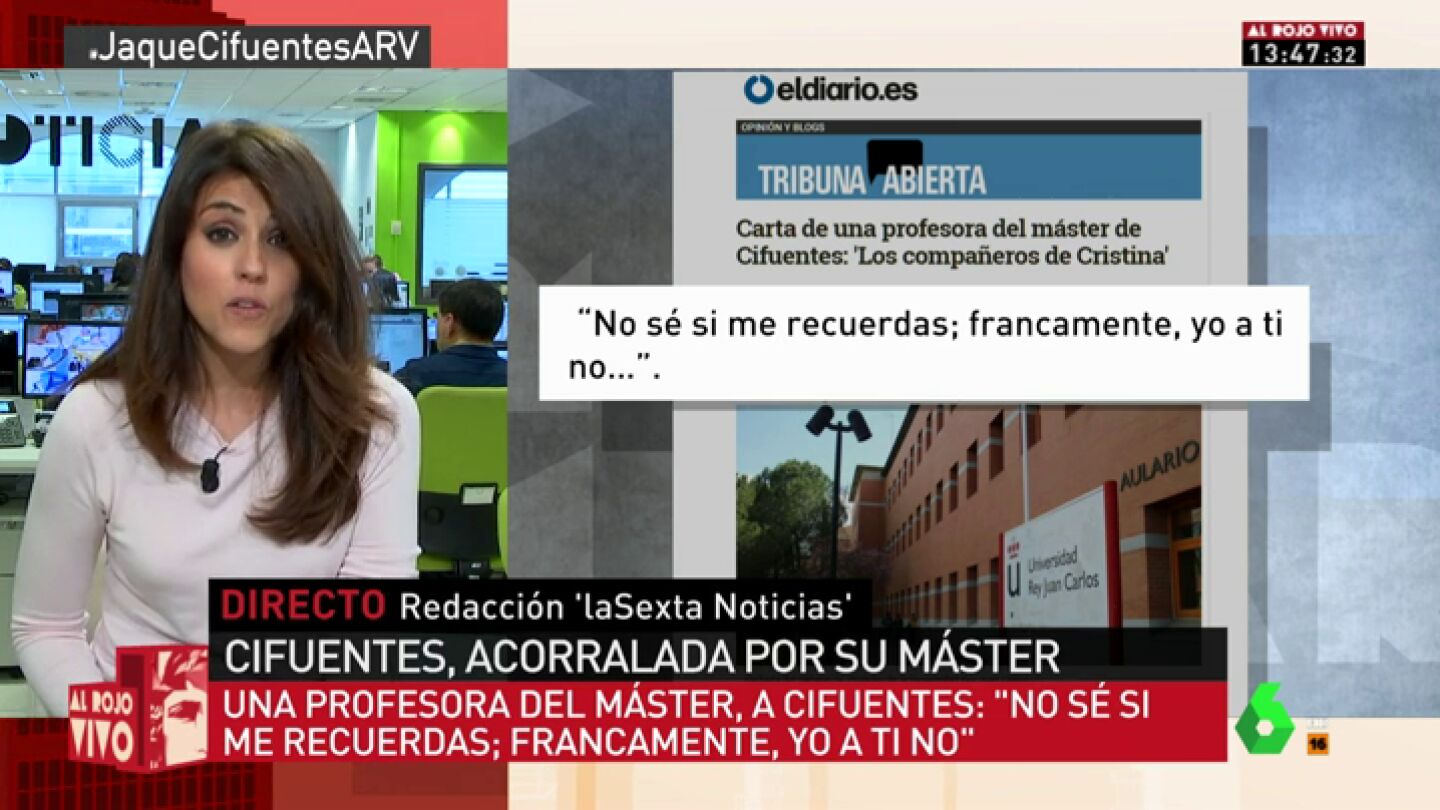 Carta a Cristina Cifuentes por una profesora de su m&aacute;ster