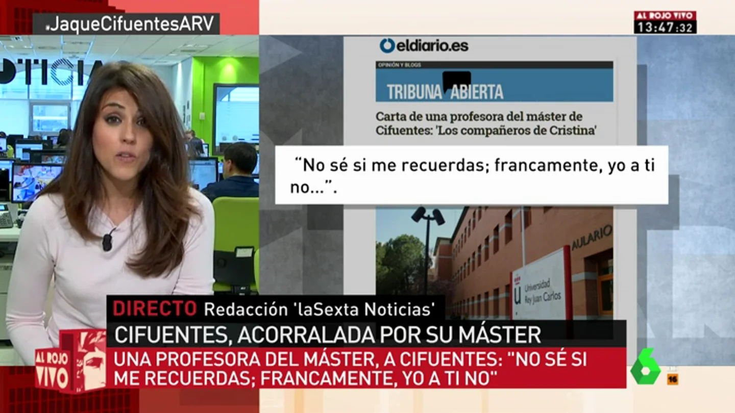 Carta a Cristina Cifuentes por una profesora de su máster Carta a Cristina Cifuentes por una profesora de su máster
