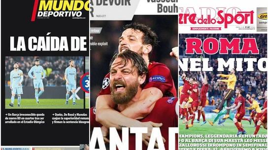 Las portadas de los principales medios deportivos tras la debacle del Barcelona Las portadas de los principales medios deportivos tras la debacle del Barcelona