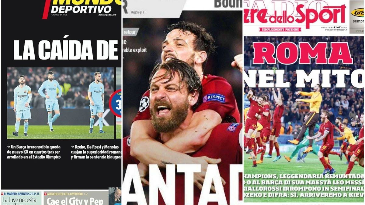 Las portadas de los principales medios deportivos tras la debacle del Barcelona