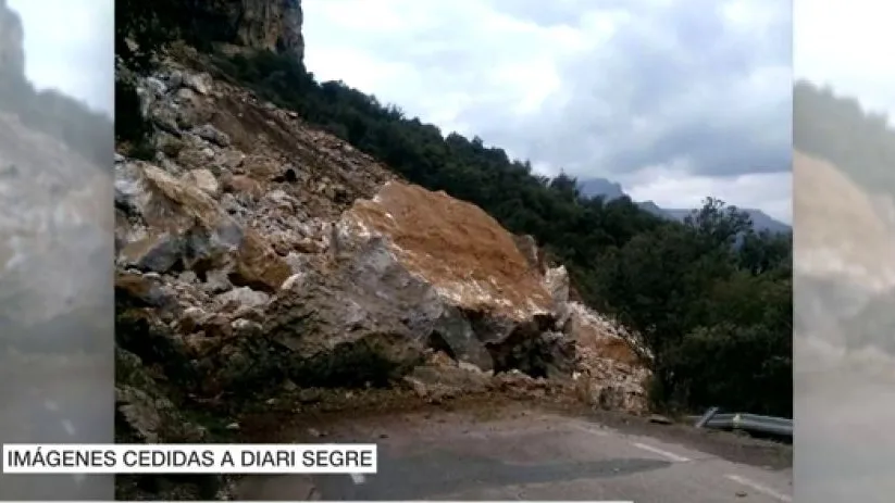 Desprendimiento de tierra en Castell de Mur, Lleida