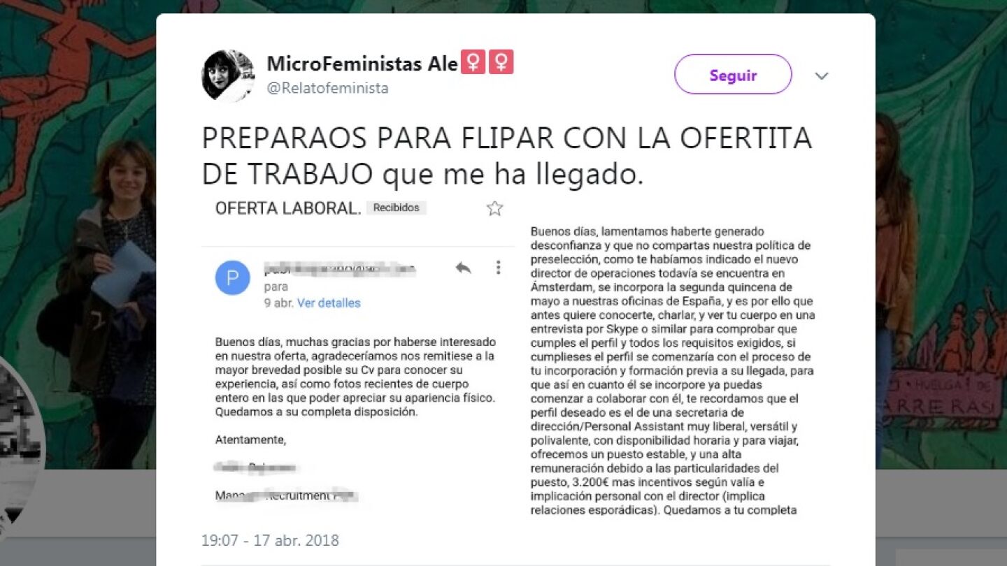 Denuncian una oferta de trabajo machista