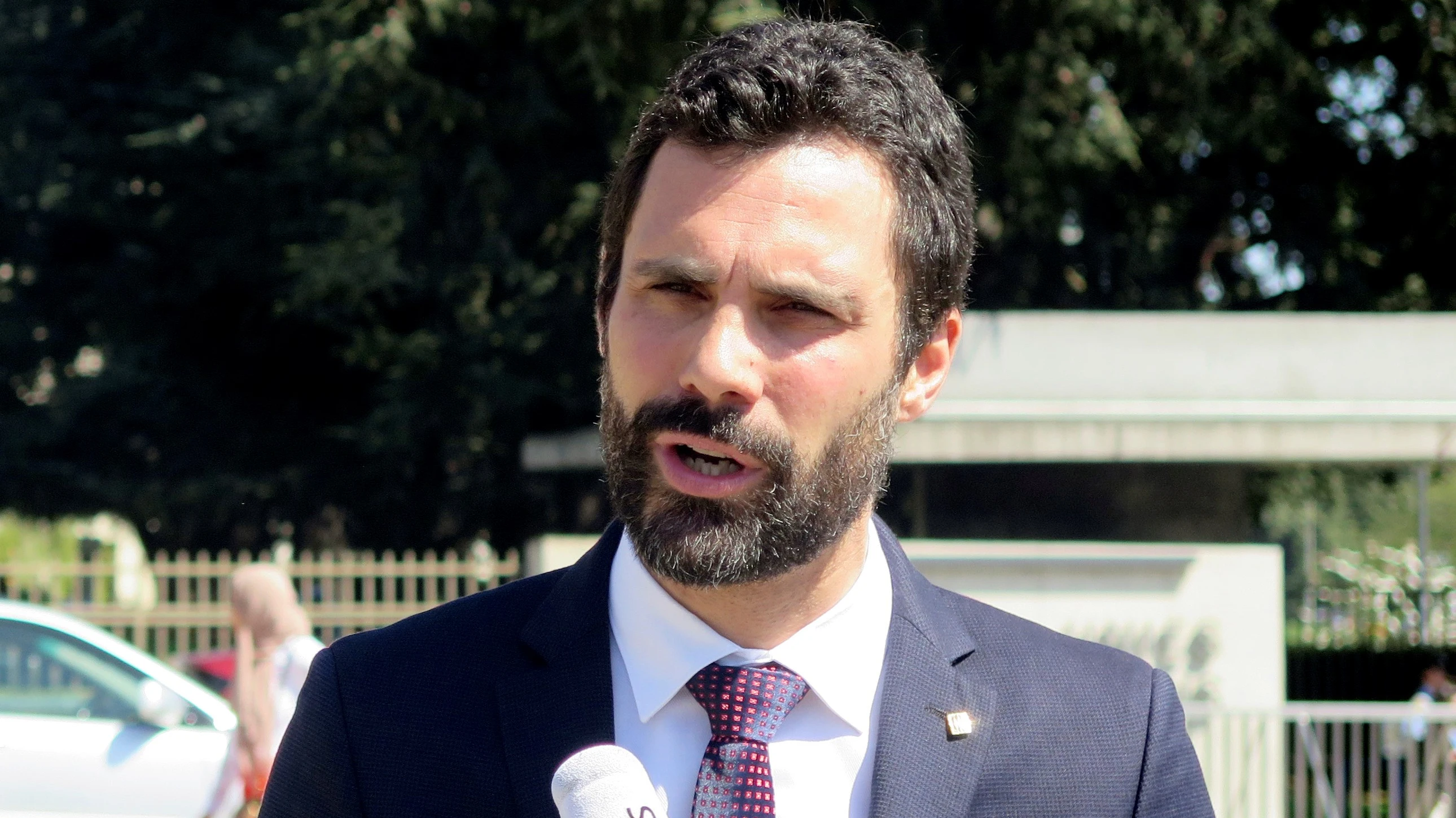 El presidente del Parlamento catalán, Roger Torrent, en Ginebra