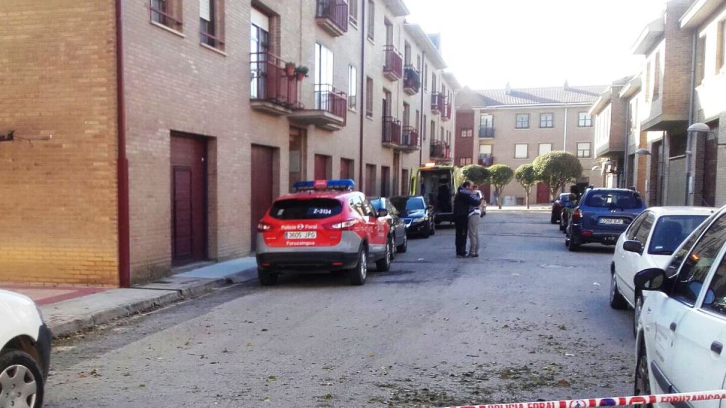 La Polic&iacute;a Foral en el lugar del presunto homicidio
