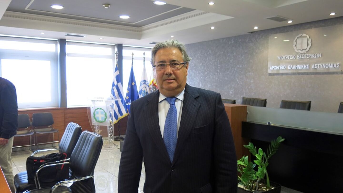 l ministro del Interior Juan Ignacio Zoido, durante su reuni&oacute;n en el ministerio griego de Protecci&oacute;n Ciudadana