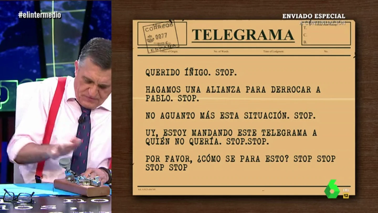 El telegrama de Wyoming a Errejón El telegrama de Wyoming a Errejón