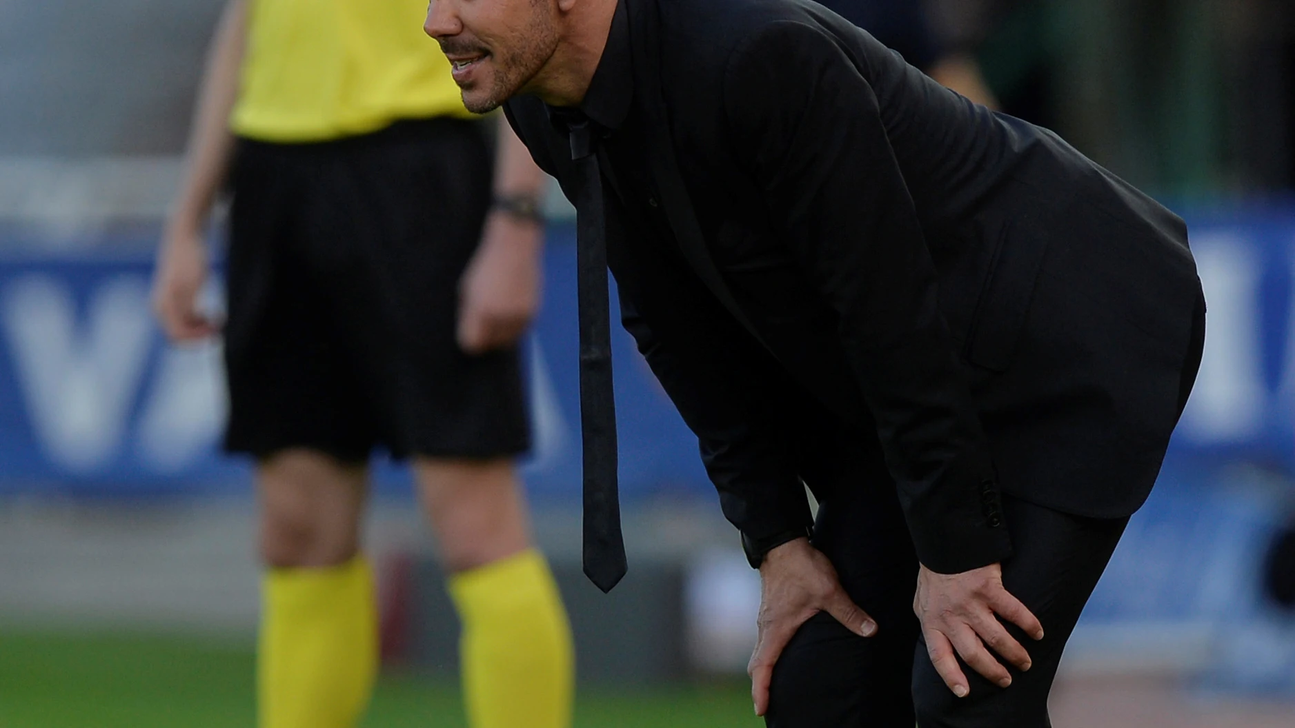 Simeone, durante el partido contra la Real Sociedad