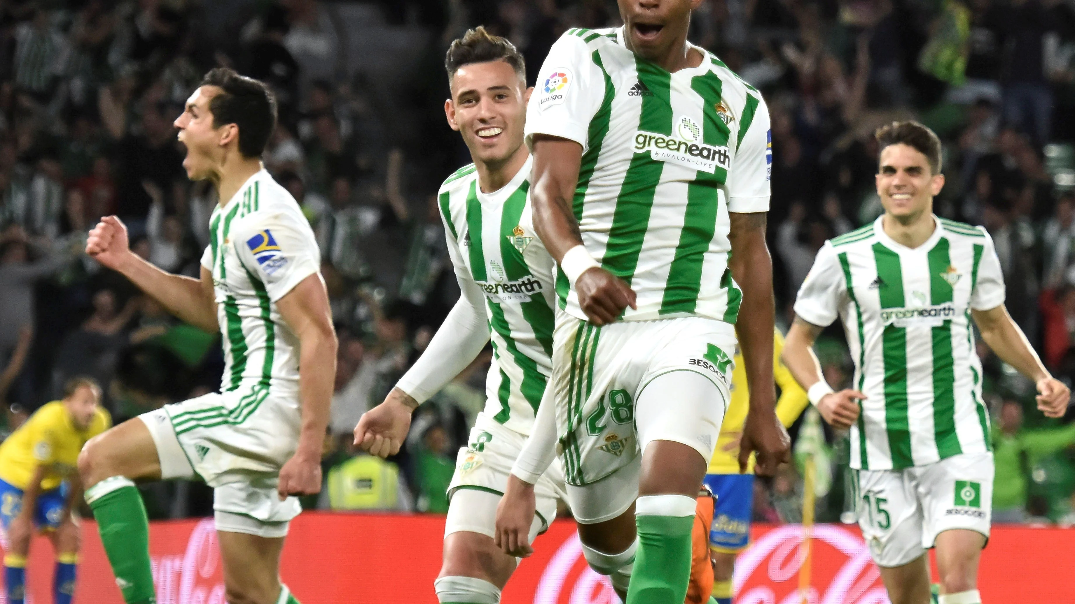 Junior celebra su gol contra Las Palmas