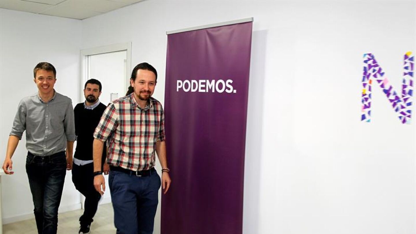 Pablo Iglesias, &Iacute;&ntilde;igo Errej&oacute;n y Ram&oacute;n Espinar