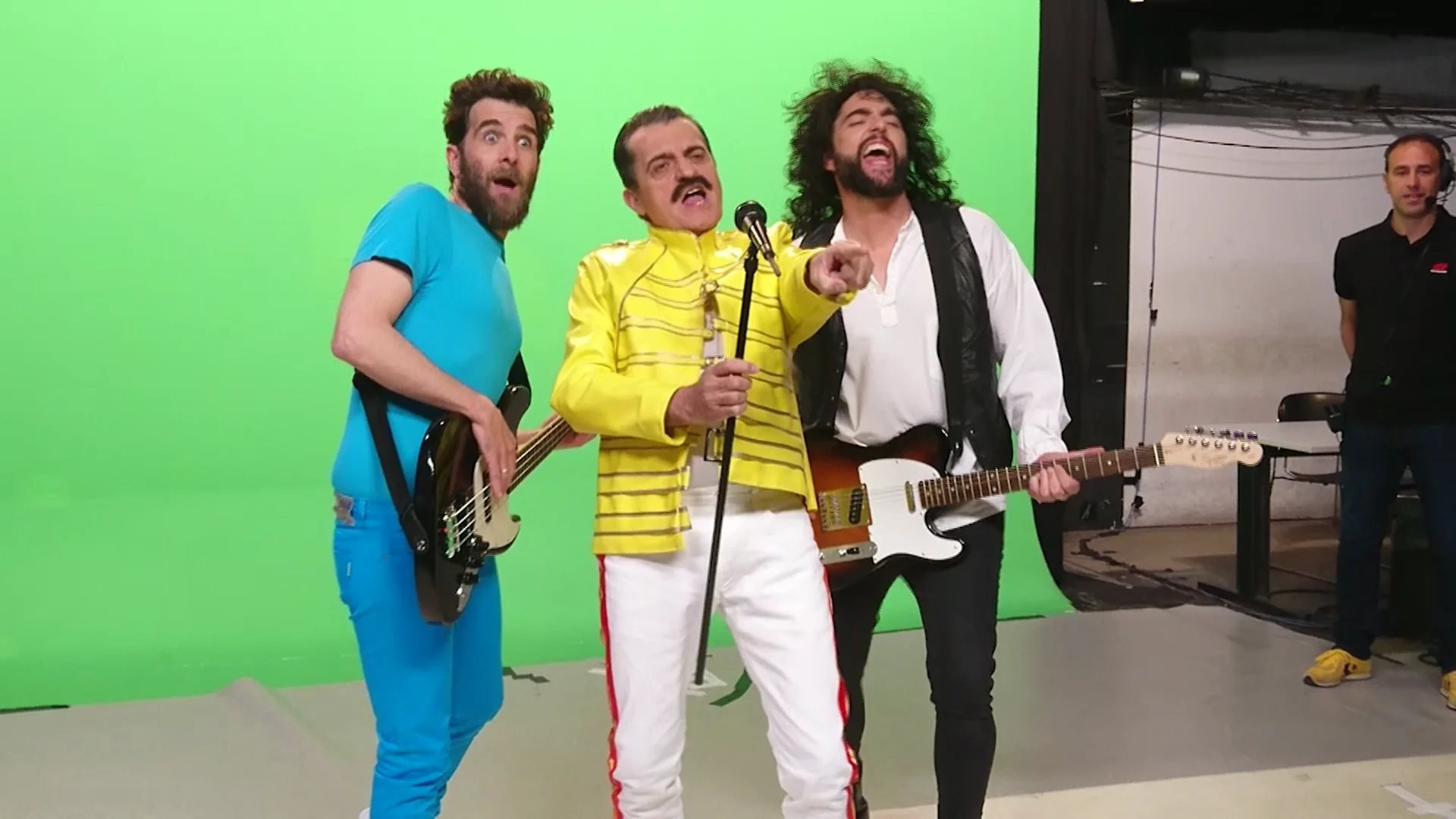 Gonzo, El Gran Wyoming y Dani Mateo en el making of 'Queens, El Musical' de El Intermedio