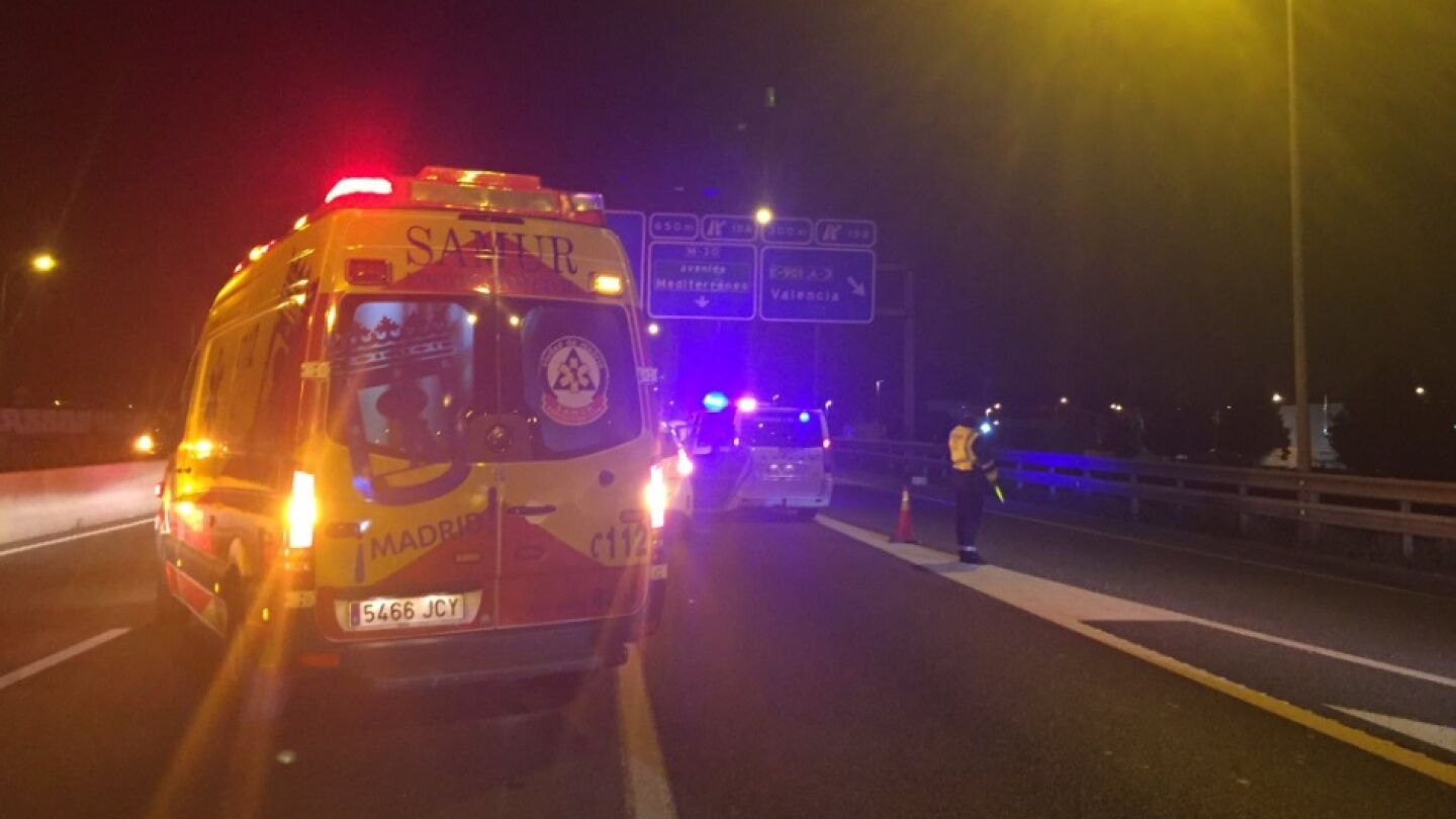 Imagen del lugar del atropello de un un hombre en Madrid