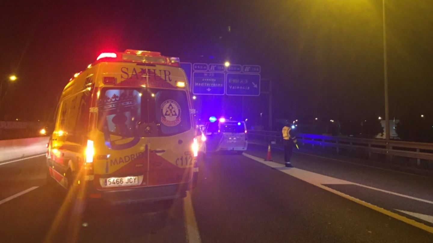 Imagen del lugar del atropello de un un hombre en Madrid Imagen del lugar del atropello de un un hombre en Madrid