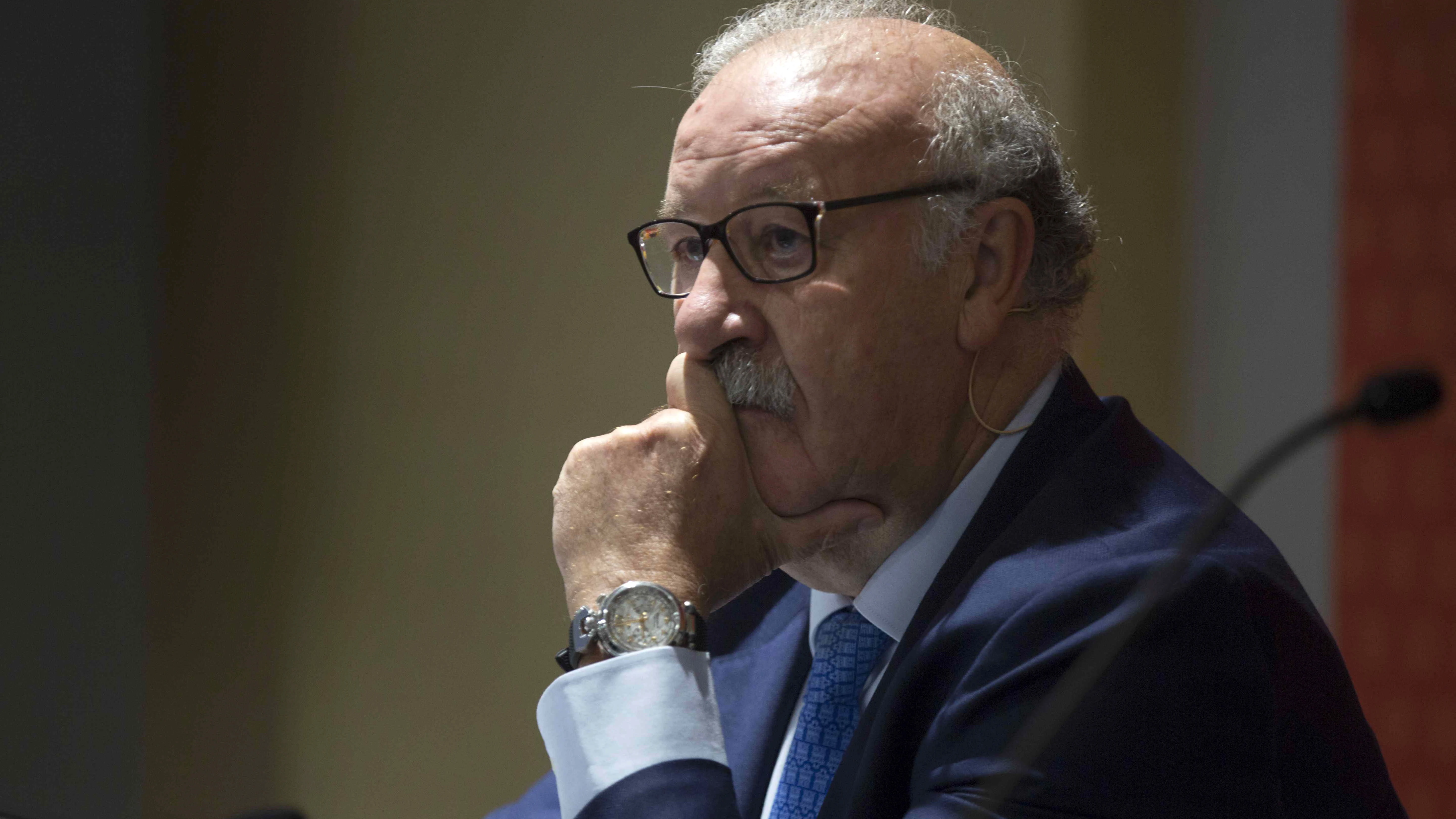 Vicente del Bosque, durante la presentación de un torneo de cadetes