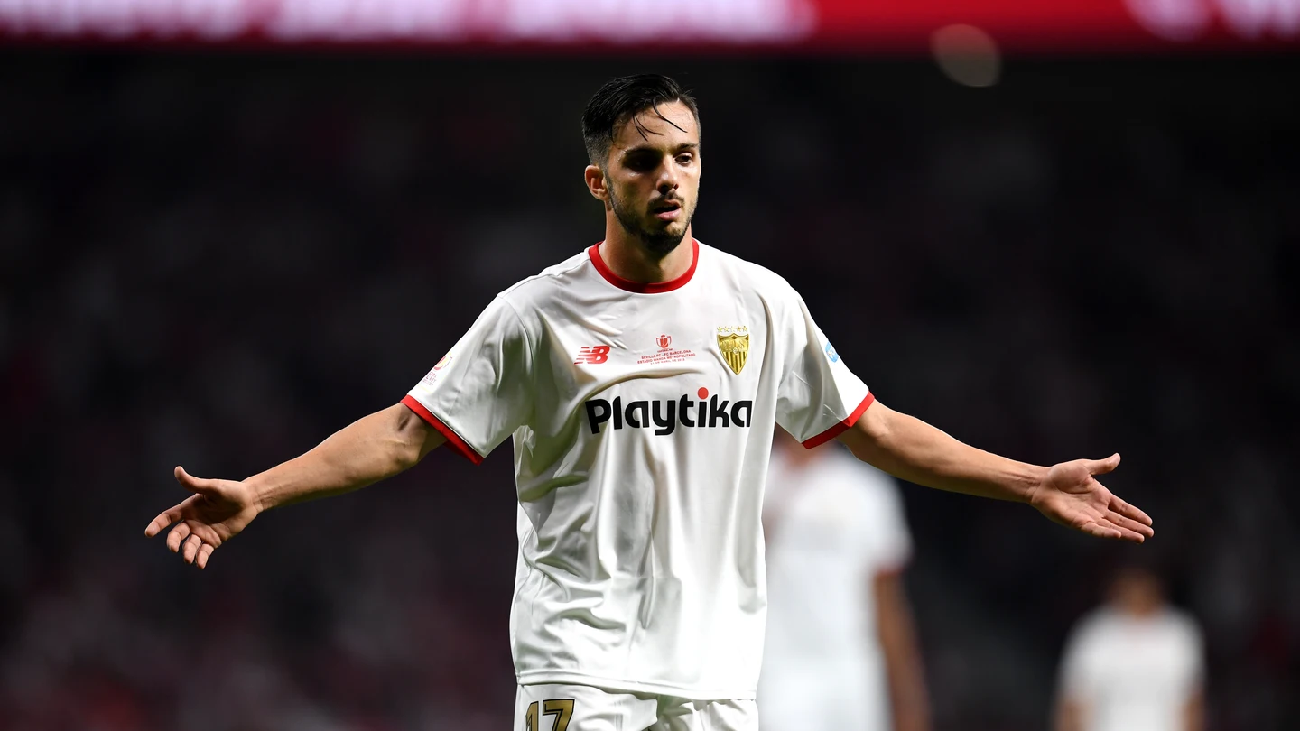 Sarabia se lamenta en el segundo tanto del Barcelona Sarabia se lamenta en el segundo tanto del Barcelona