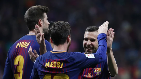 Messi celebrando el gol del Barcelona Messi celebrando el gol del Barcelona