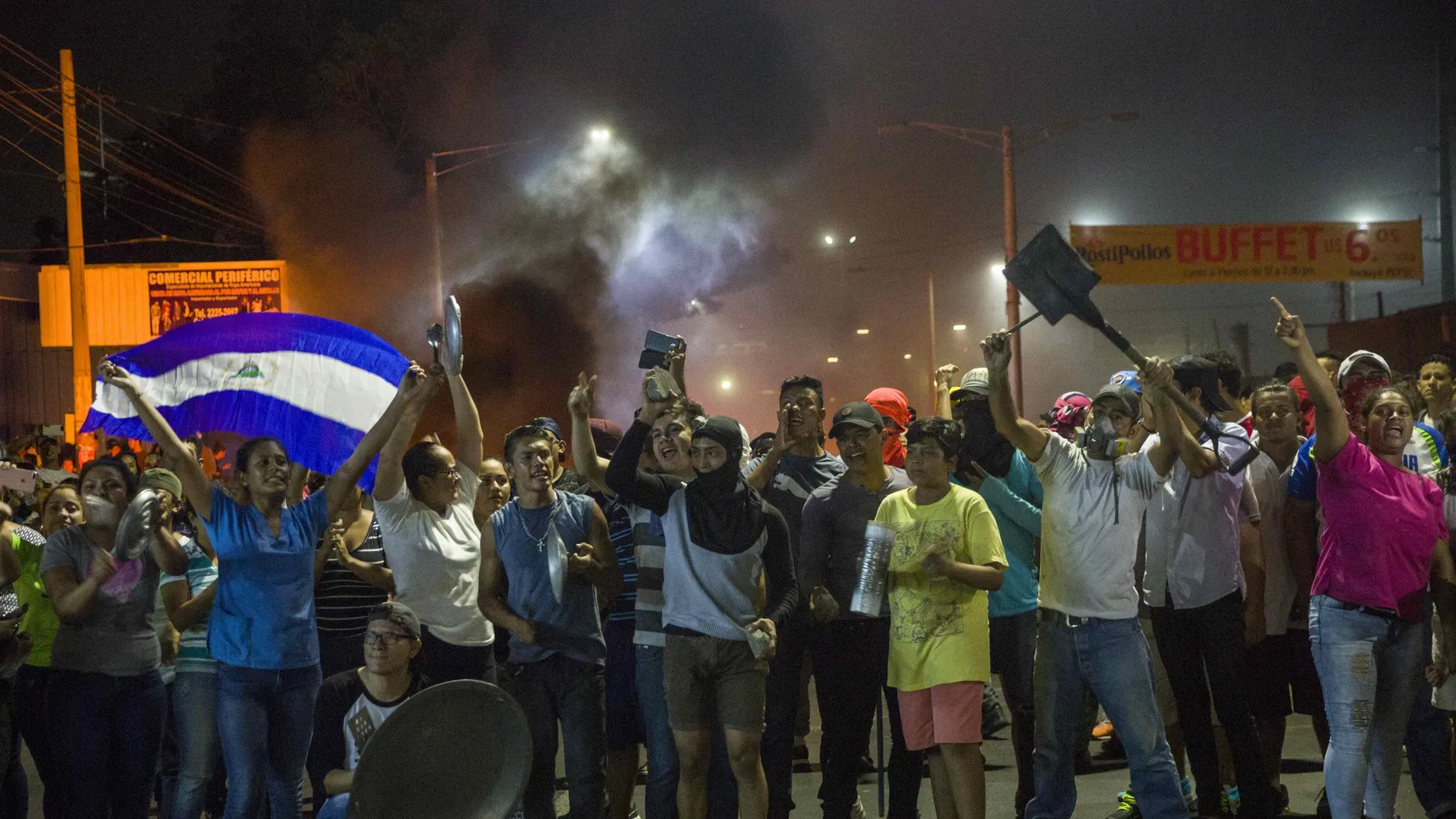 Un grupo de personas se manifiesta en Managua (Nicaragua)