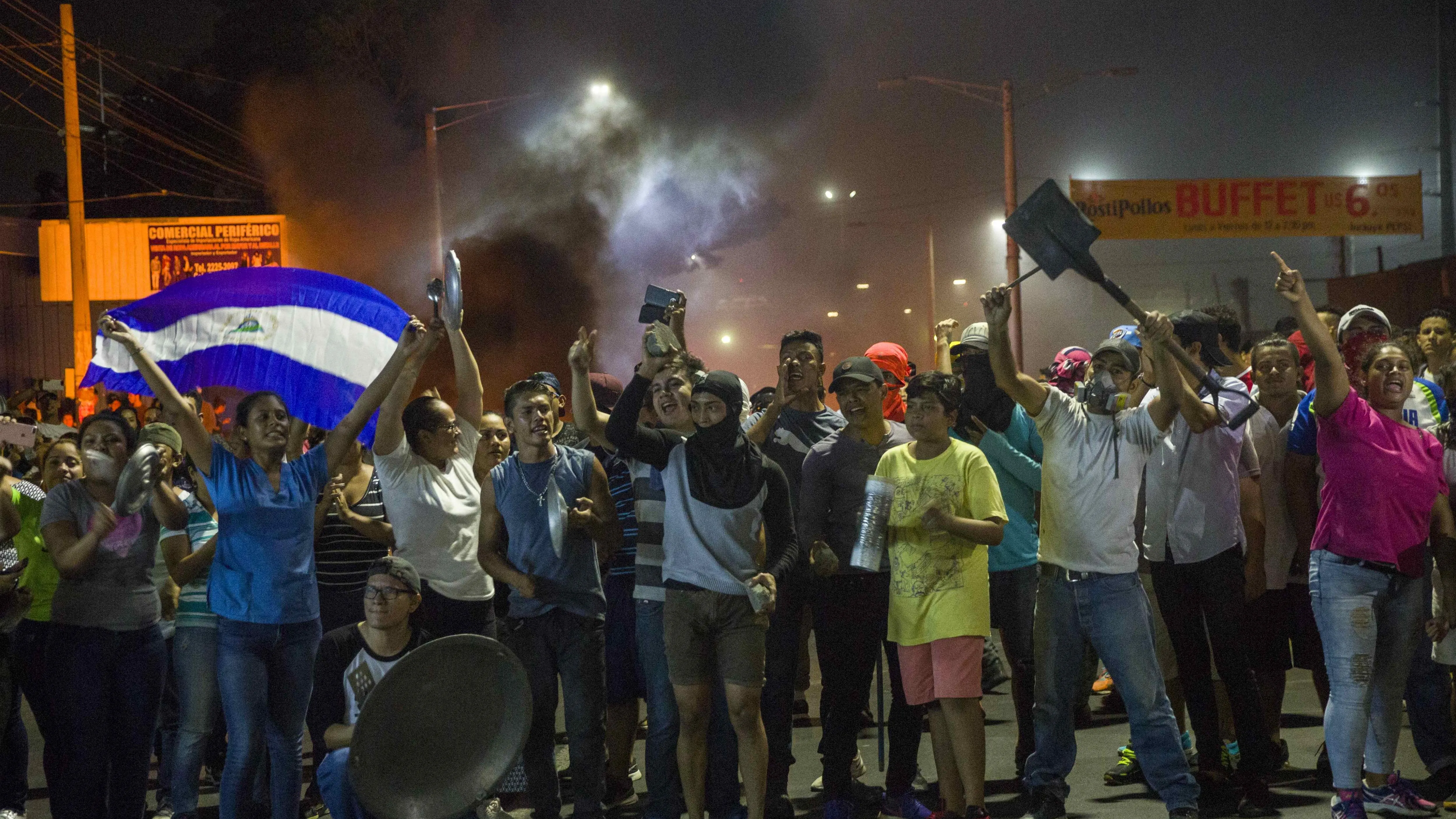 Un grupo de personas se manifiesta en Managua (Nicaragua)