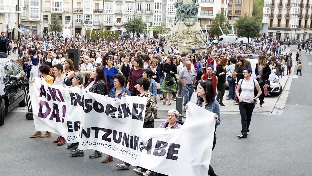 Manifestación en Vitoria en contra de la violencia machista