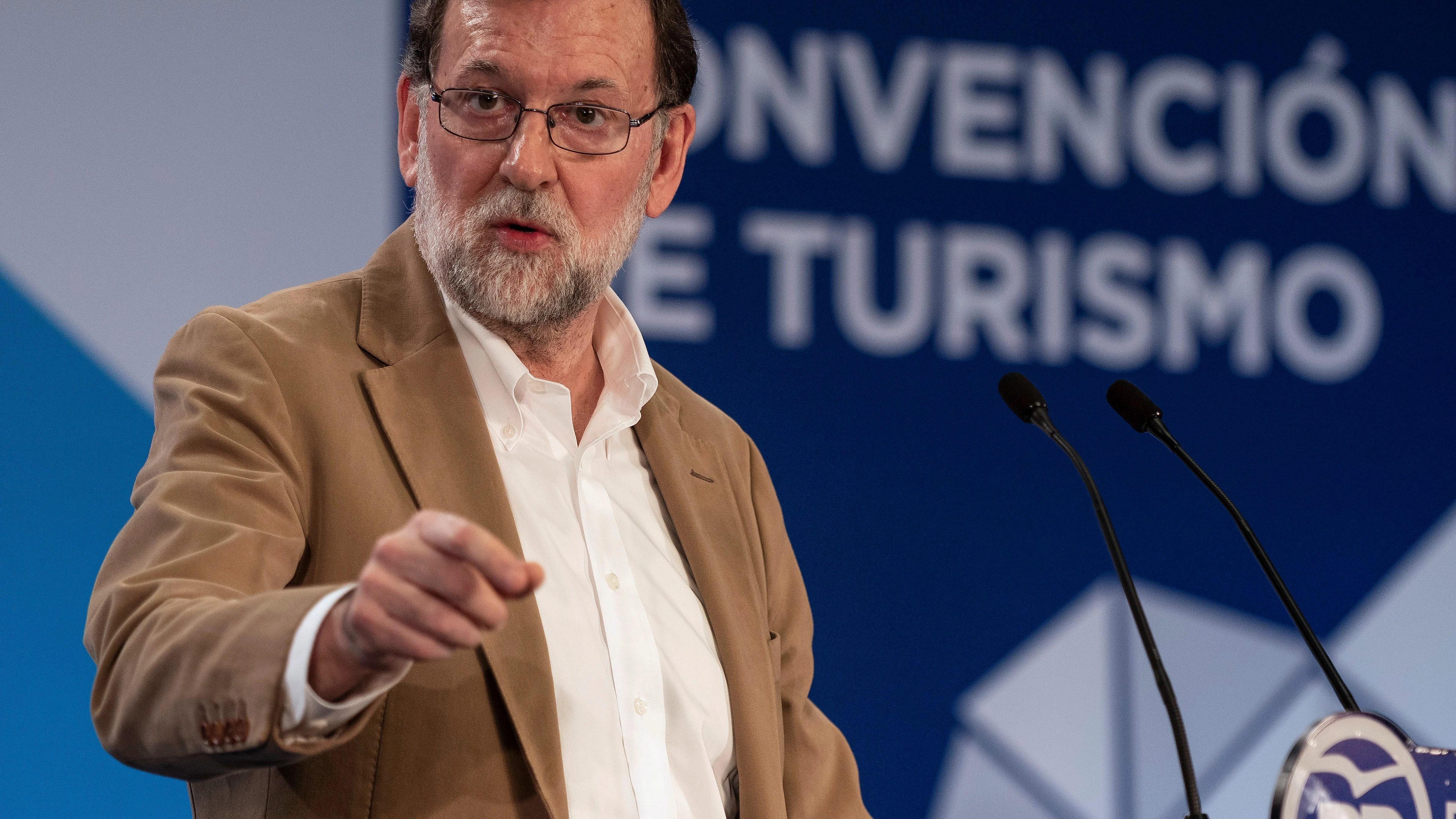 El presidente del Gobierno, Mariano Rajoy, durante su intervención