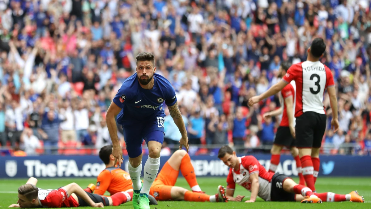 Giroud celebra un gol ante el Southampton