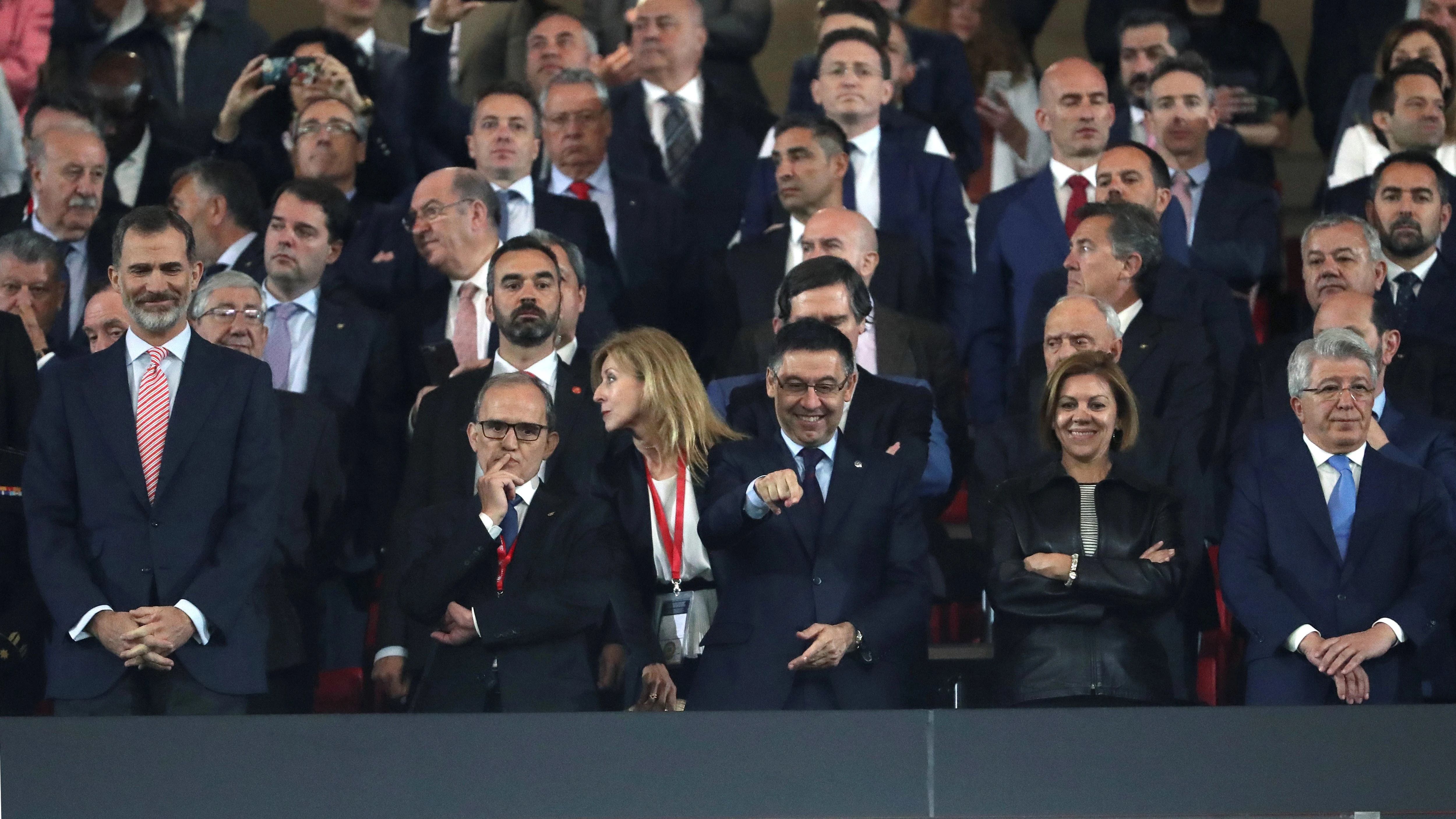 Bartomeu, en el palco del Metropolitano durante la final de la Copa del Rey