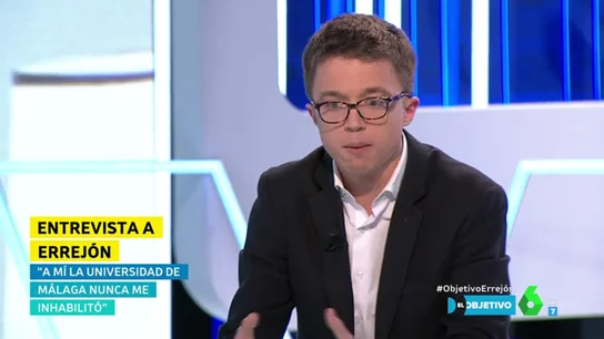 Errejón responde a las comparaciones entre el 'mástergate' de Cifuentes con su caso: "La Universidad de Málaga nunca me inhabilitó" Errejón responde a las comparaciones entre el 'mástergate' de Cifuentes con su caso: "La Universidad de Málaga nunca me inhabilitó"