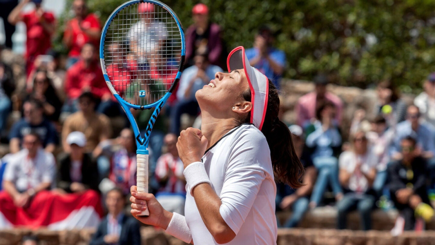 Muguruza celebra una victoria
