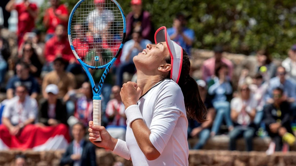 Muguruza celebra una victoria