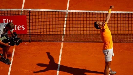 Nadal celebra su triunfo en Montecarlo Nadal celebra su triunfo en Montecarlo