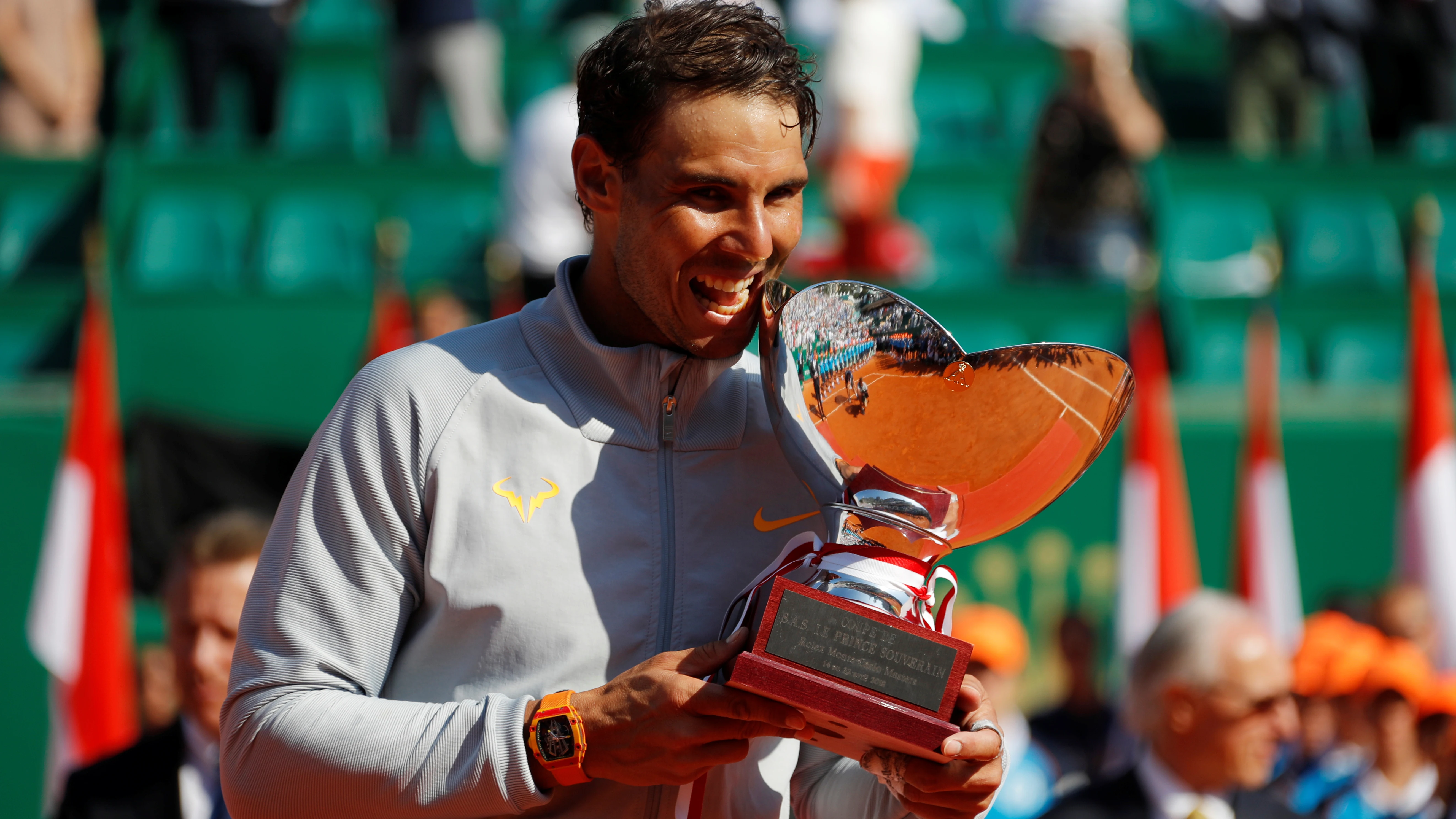 Rafa Nadal celebrando el título de Montecarlo