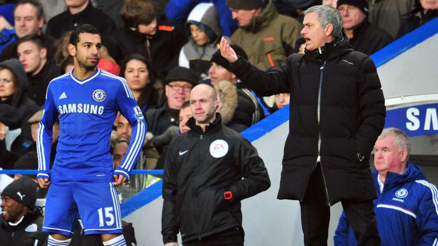 Salah y Mourinho, durante su etapa en el Chelsea