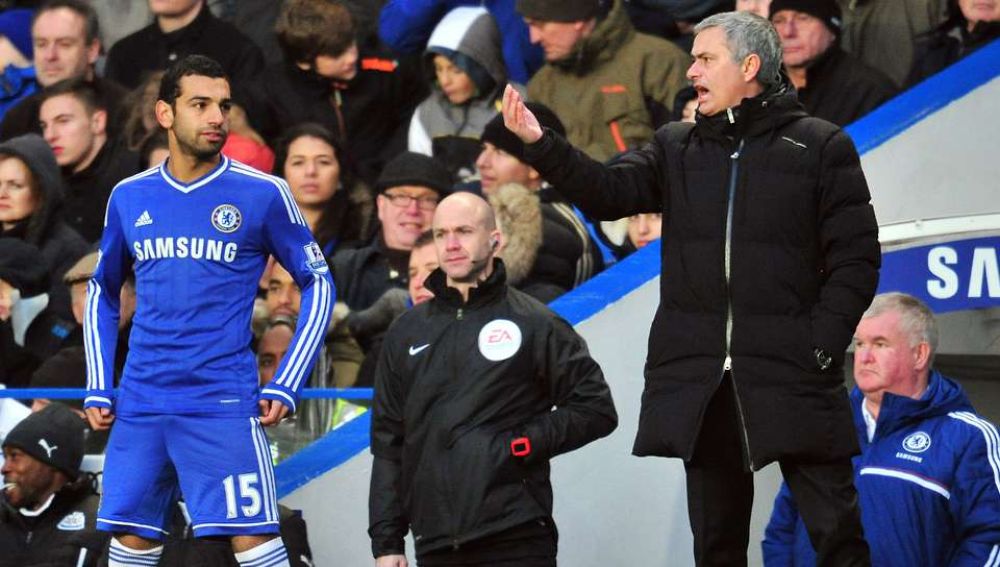 Salah y Mourinho, durante su etapa en el Chelsea
