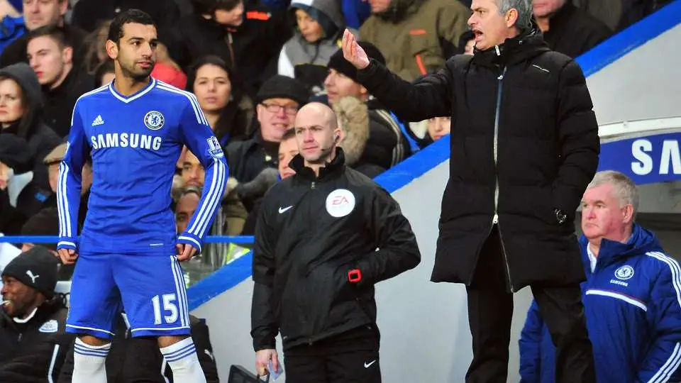 Salah y Mourinho, durante su etapa en el Chelsea