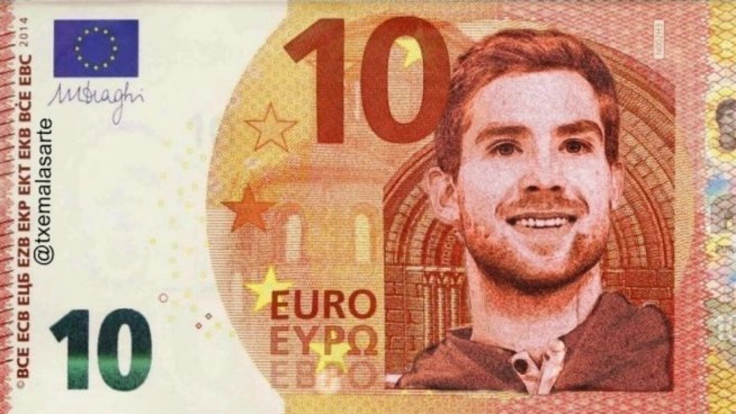Billete de 10 euros con la cara de I&ntilde;igo Mart&iacute;nez